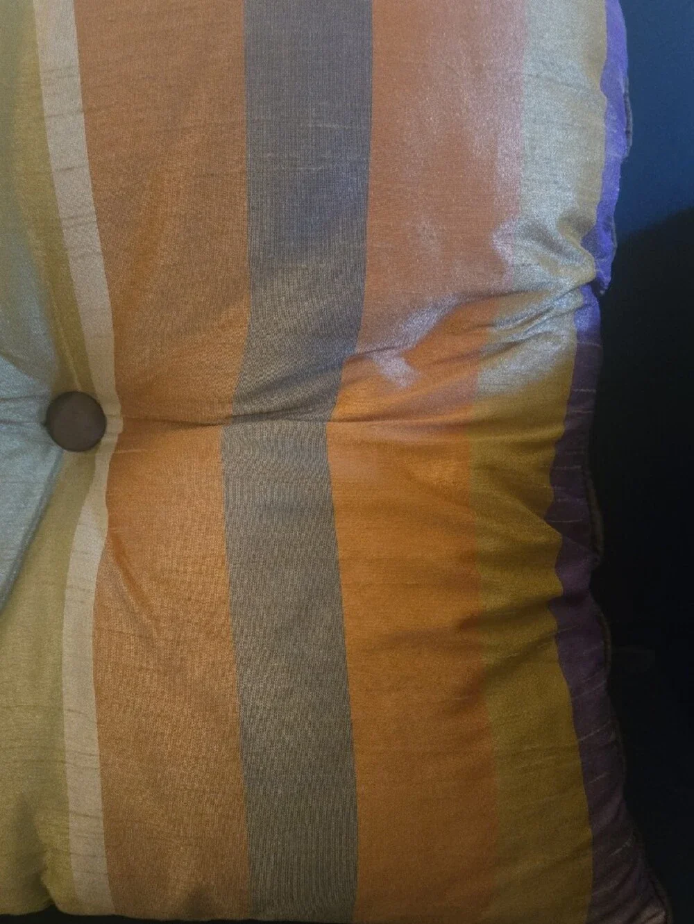 Pier 1 Embroidered Floral Accent Pillow in Gold and Orange. 100% Dupioni Silk.